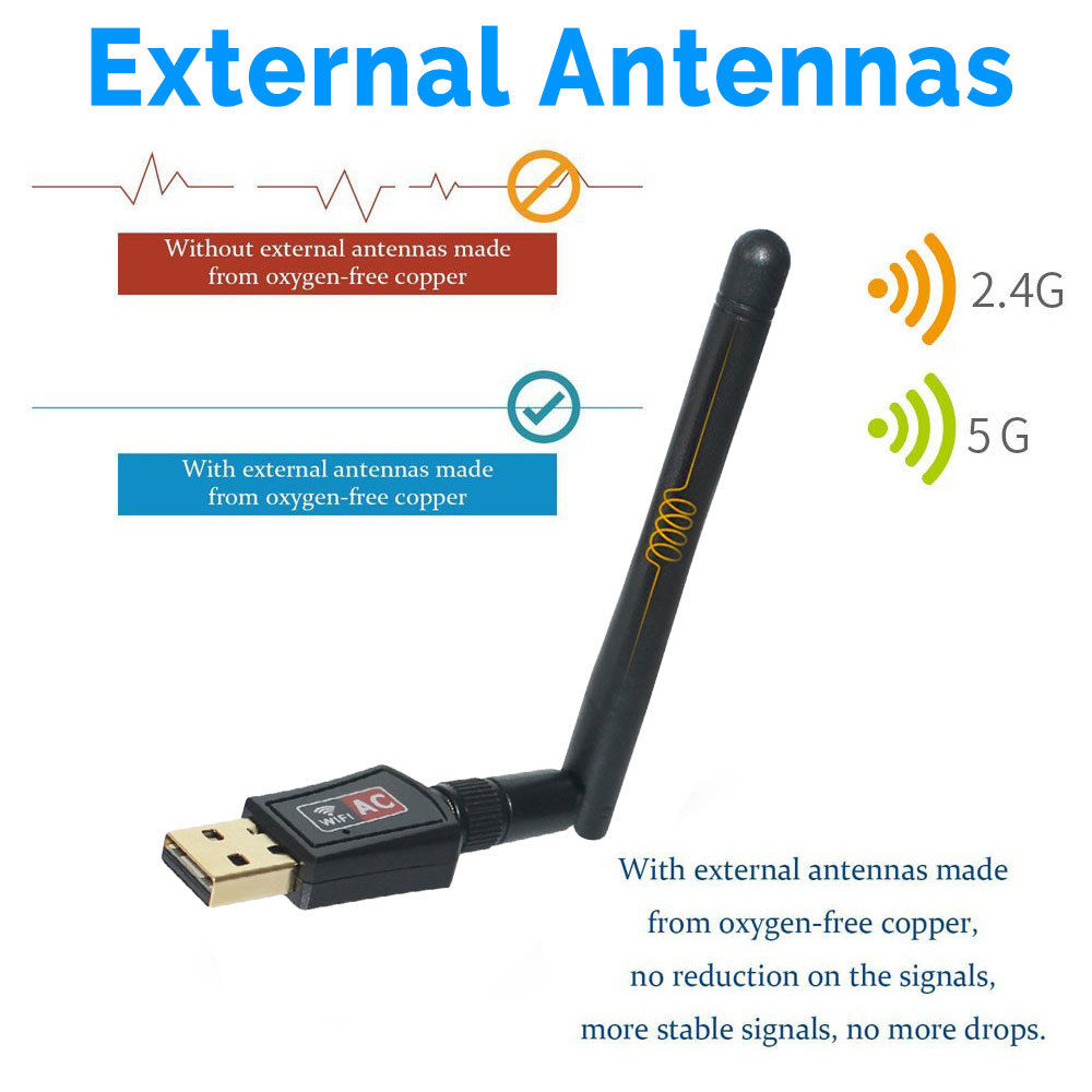 Mbps Dual Band Ghz Wireless Usb Wifi Network Adapter Ac