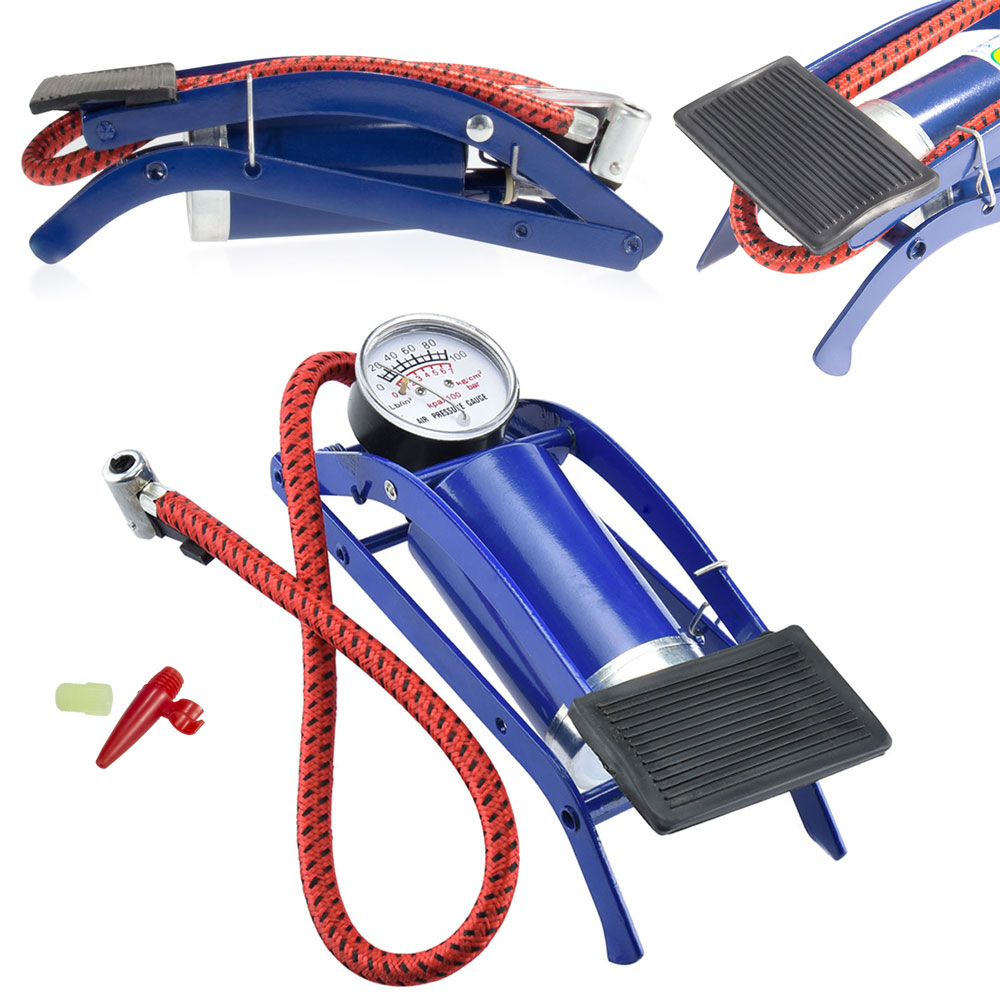 New Bicycle Bike Foot Operated Tire Pump Inflator Basketball Air Mattress Ball eBay